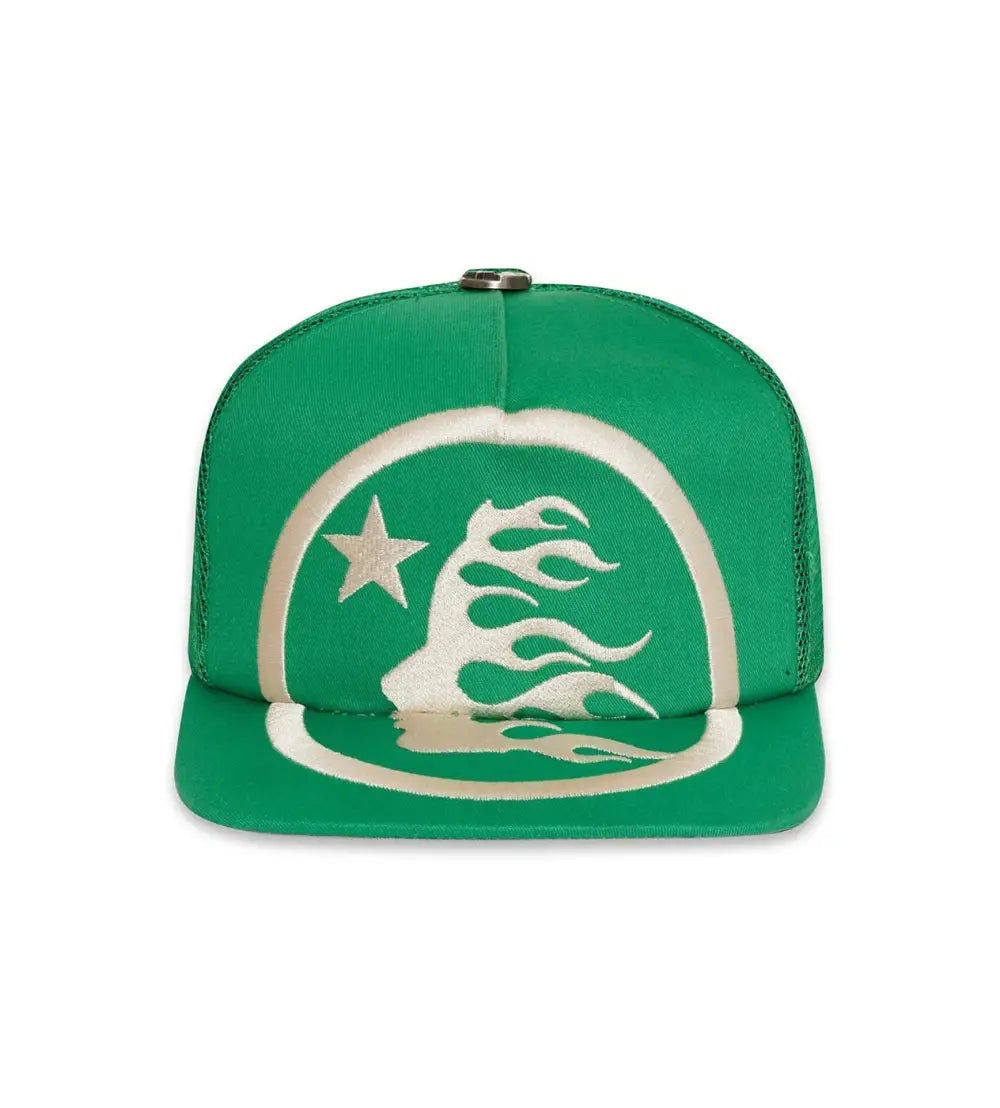 Hellstar Big Logo Trucker Hat Green (Snapback)