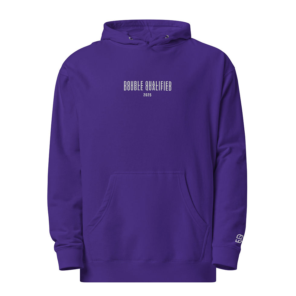 Thumbnail: "Double Qualified" - Embroidered - Hoodie - White Stitching