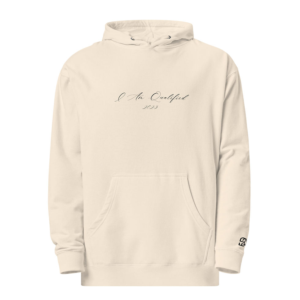 Thumbnail: Script "I Am Qualified" - Screen Printed - Hoodie - Black Lettering