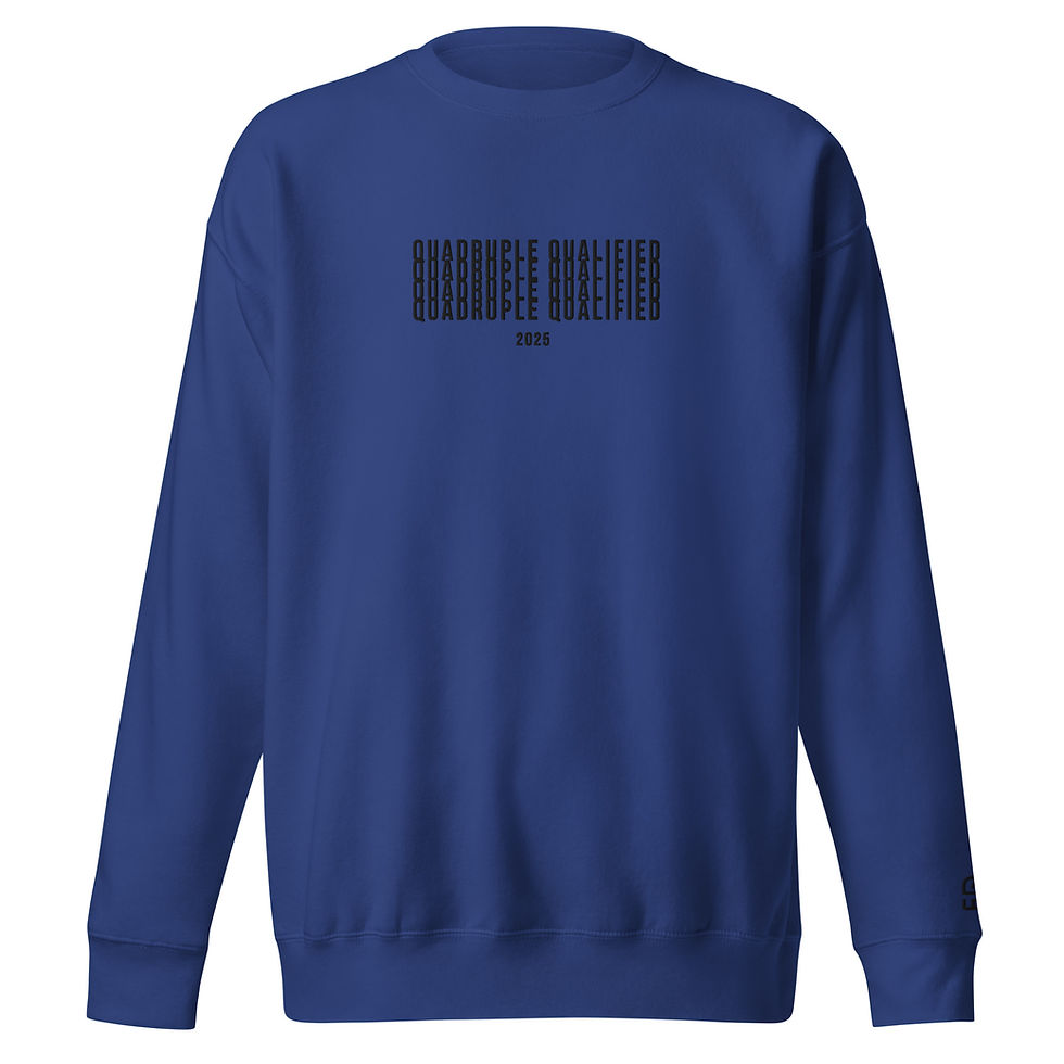 Thumbnail: "Quadruple Qualified" - Embroidered - Crewneck - Black Stitching
