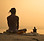 Indian Priest Meditation bei Sonnenunter