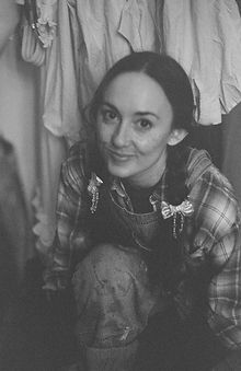 Natalie Battistone backstage during Krymov Lab NYC's Uncle Vanya.