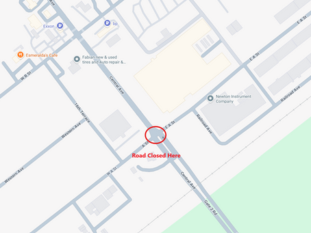 Central Ave. & A Street Closure July 6th.