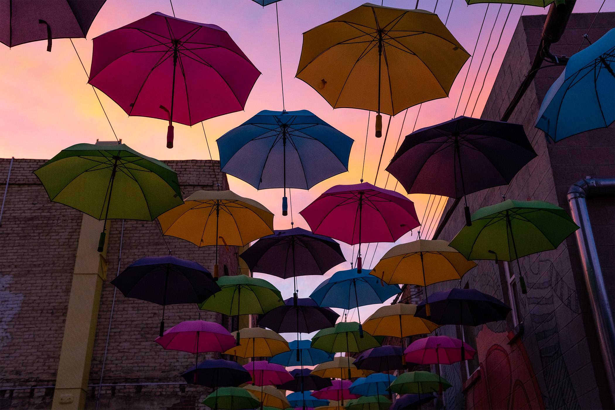Umbrella Alley Sunset