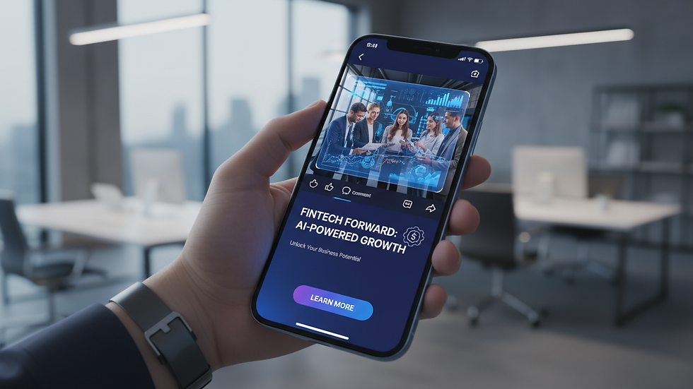 High angle view of a smartphone displaying TikTok app with marketing content