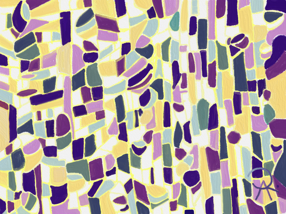 City abstract colorful digital illustration 