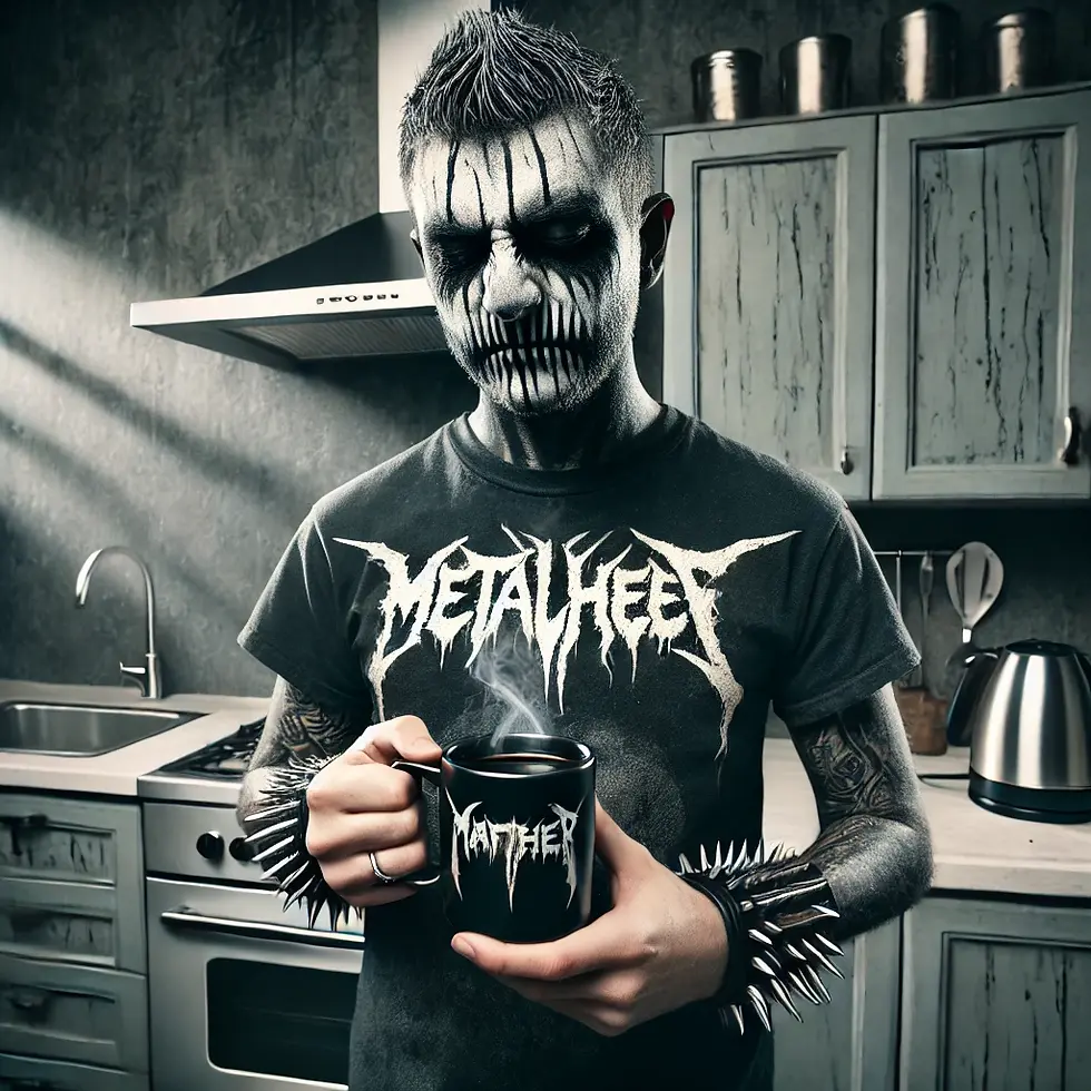 Corpse Paint and Coffee Stains: A Metalhead’s Bold Morning Routine