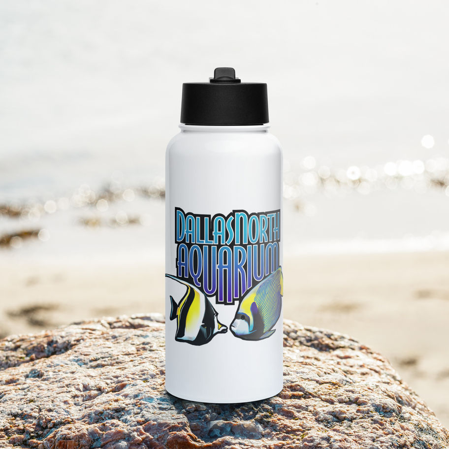White Dallas North Aquarium Water Bottle