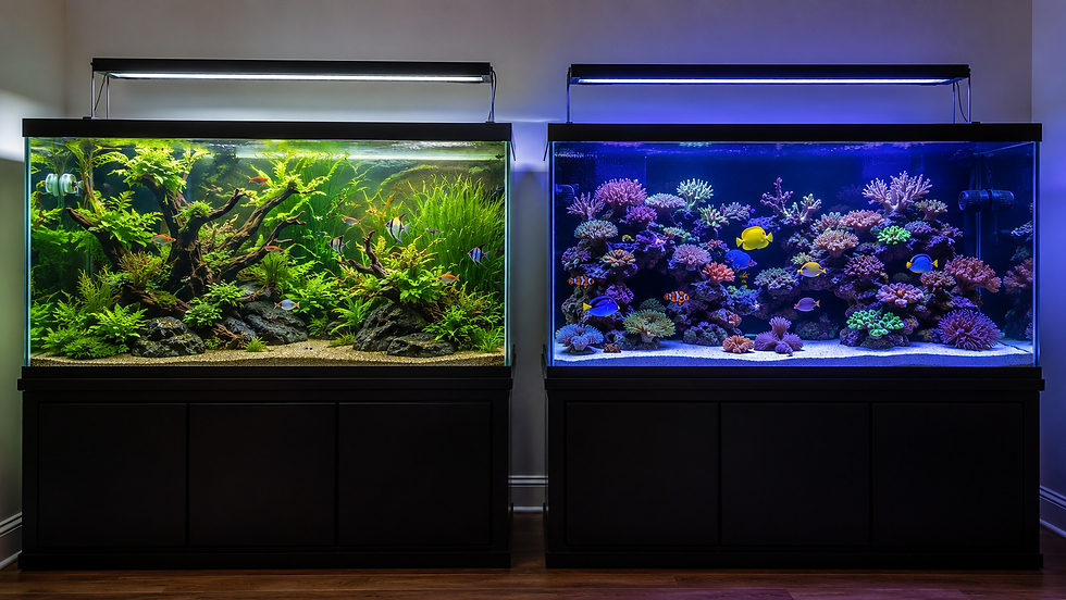 Two aquariums side by side.