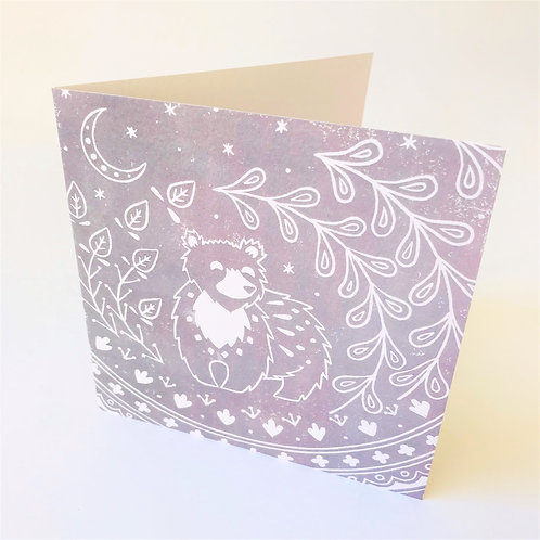 Leon Bear Greetings card, Scandi art