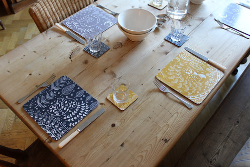 Set of 6 Placemats featuring Daniel Fox, Connor Wolf and Edward Squirrel