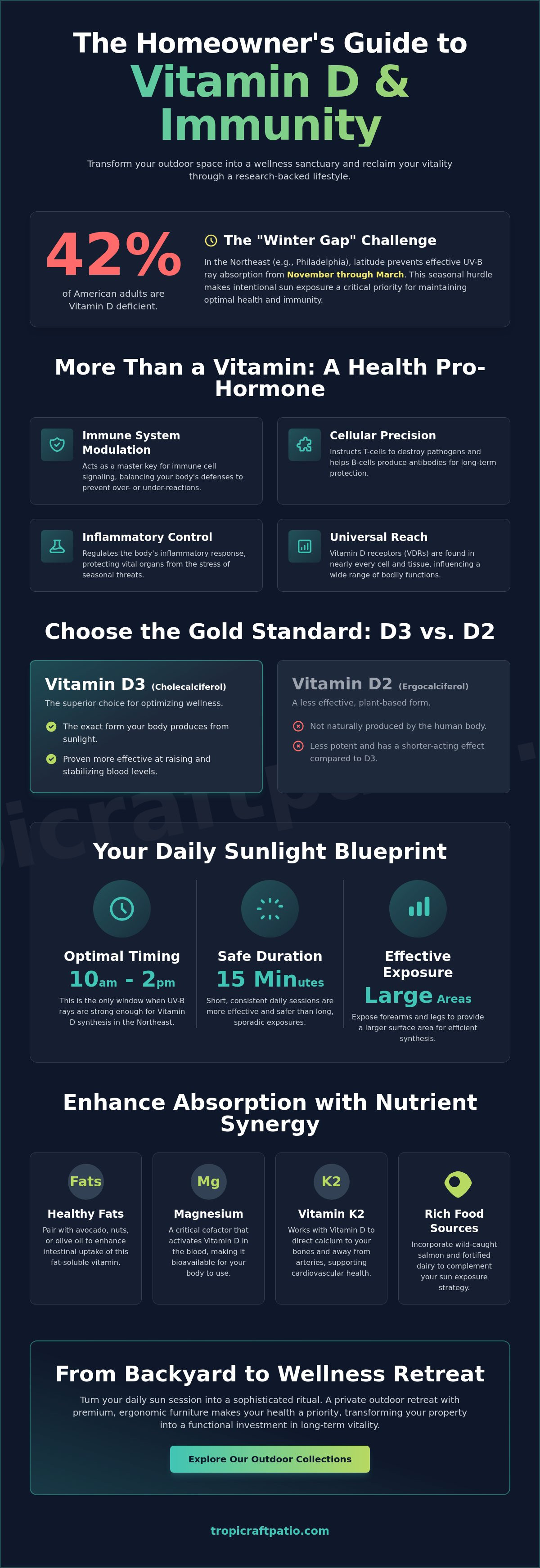 Increasing Vitamin D absorption for immunity