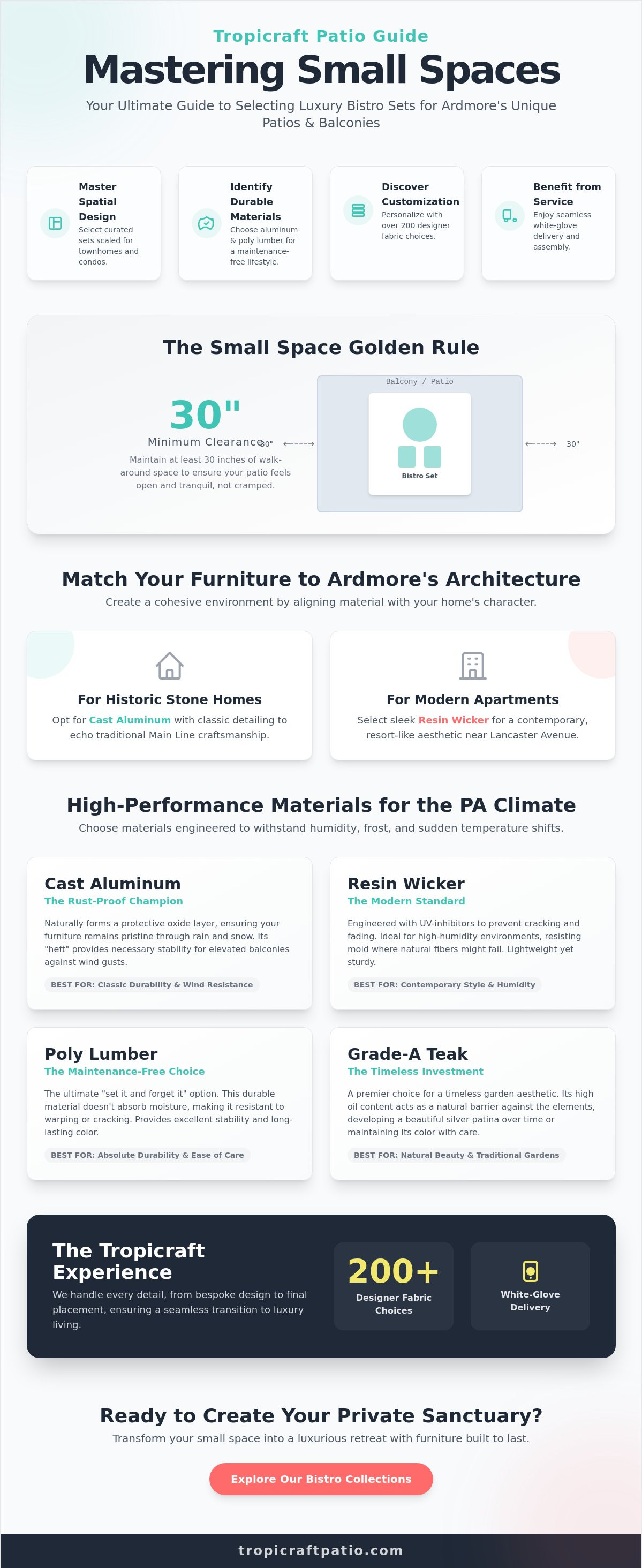 Outdoor bistro sets for small spaces Ardmore