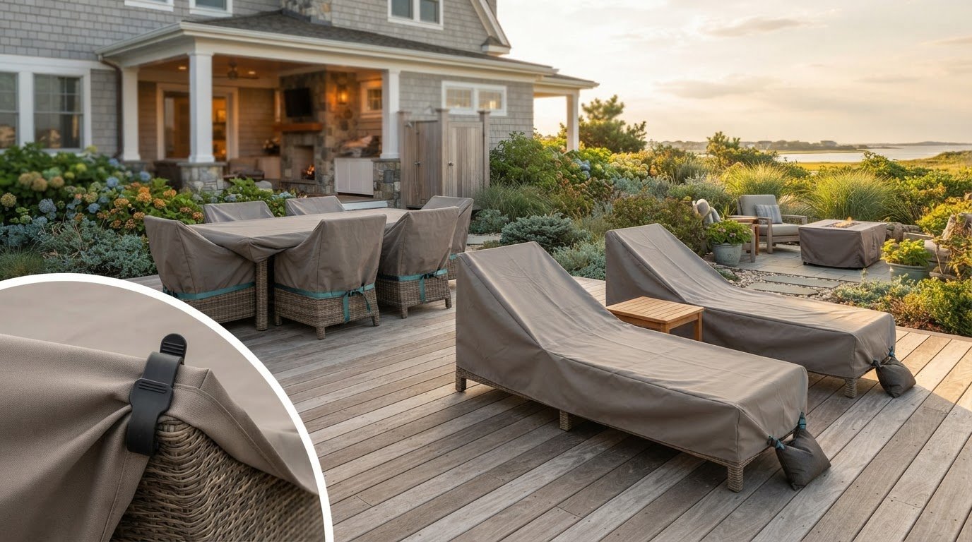 How to Prevent Wind Getting Under Furniture Covers with Straps