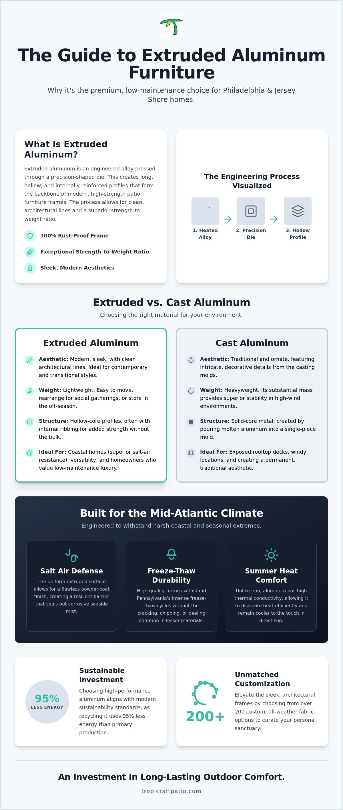 Extruded aluminum patio furniture