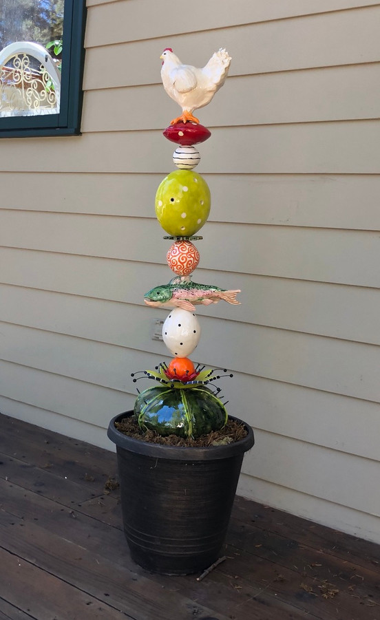 Chicken or Fish Garden Totem