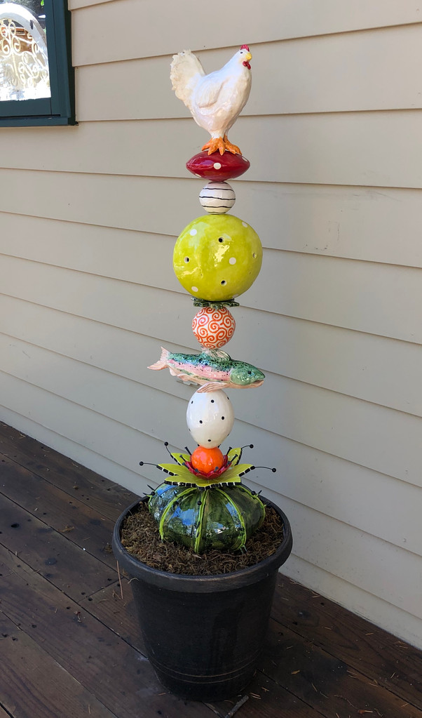 Mary Judy ceramic Garden Totem
