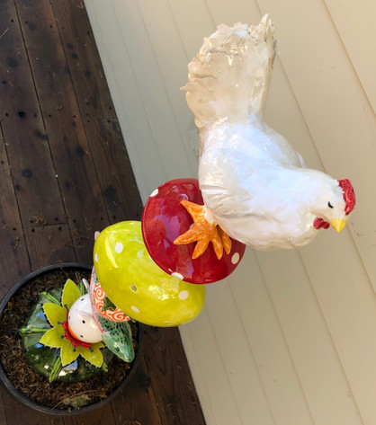 ceramic White Hen