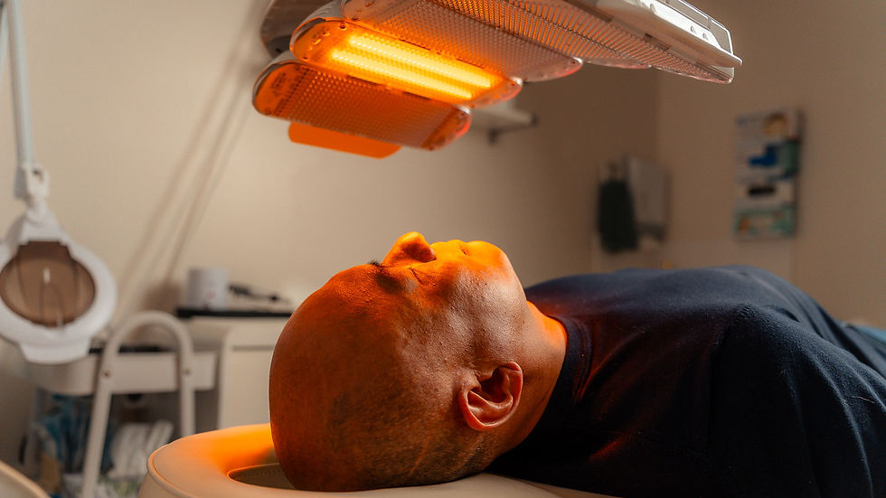Patient receiving HEALITE II LED phototherapy at Sydney West Aesthetics in Merrylands.