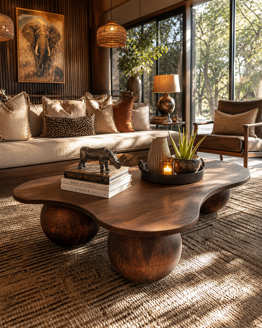 Unique custom wooden coffee table
