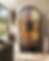 Custom furniture: unique colorful arched cabinet