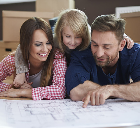 Familie bewohnte Immobilie