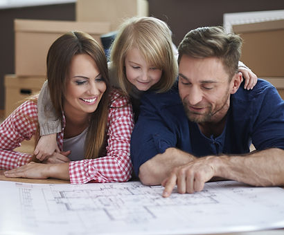 Family Reviewing Blueprint