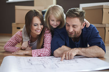 Family Reviewing Blueprint