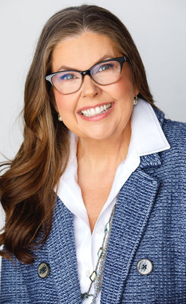 Woman in blue blazer, professional headshots Houston.