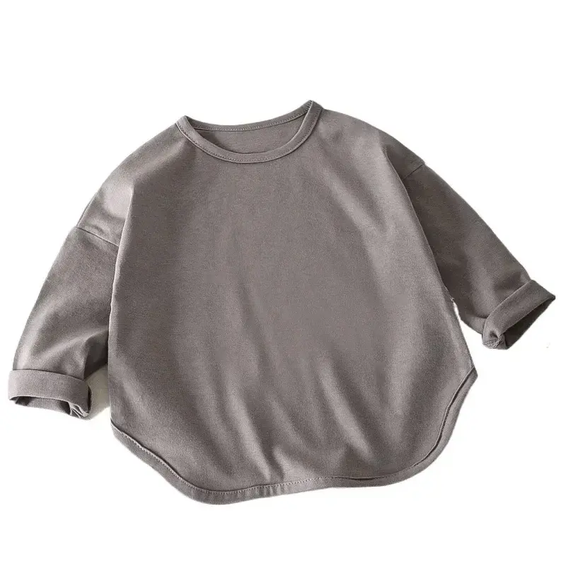 Thumbnail: Baby Boys Basic Tee Long Sleeve T-shirts Pure Cotton Baby Girl Tops Kids T-shirt