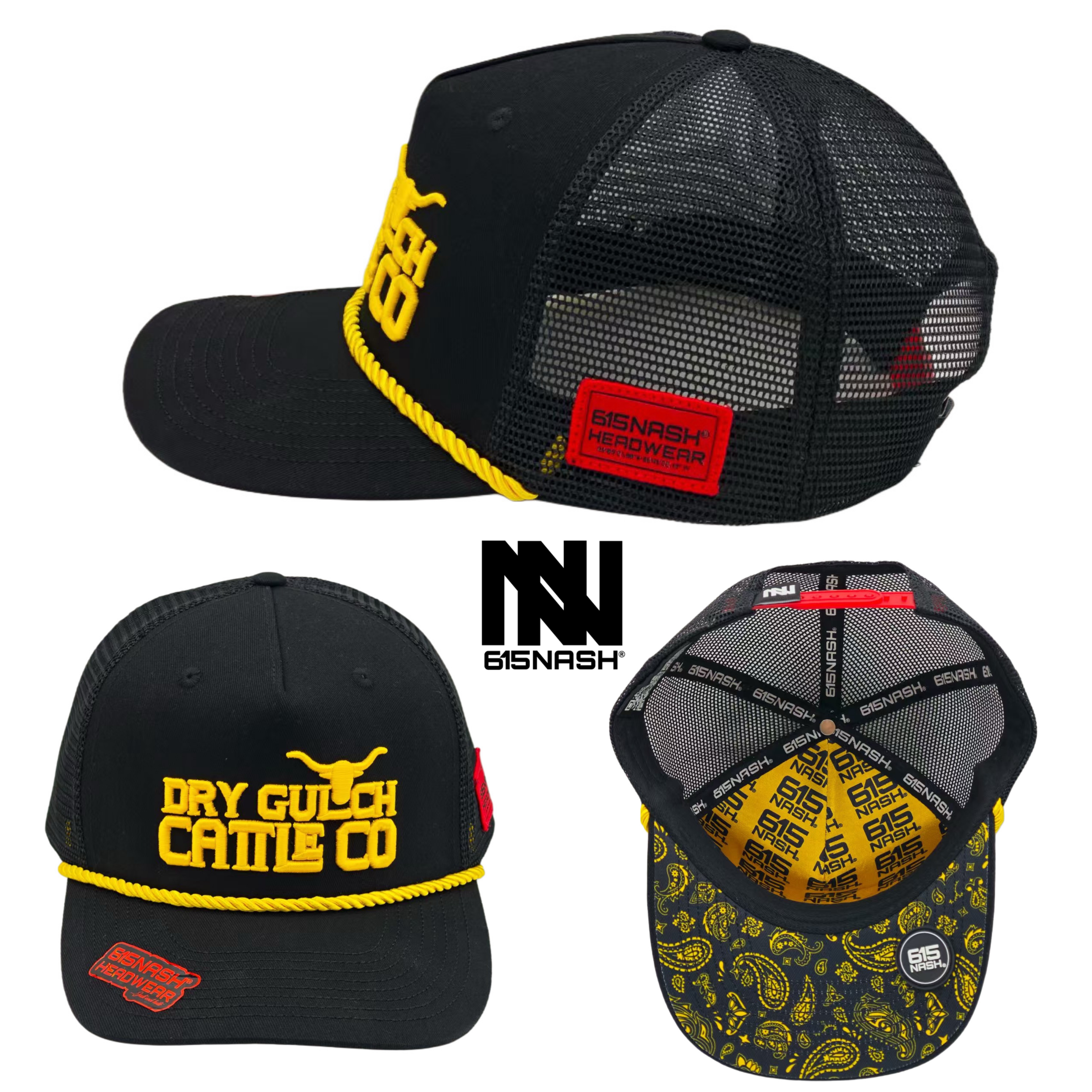 Dry Gulch Cattle Co Gold by 615Nash® Headwear