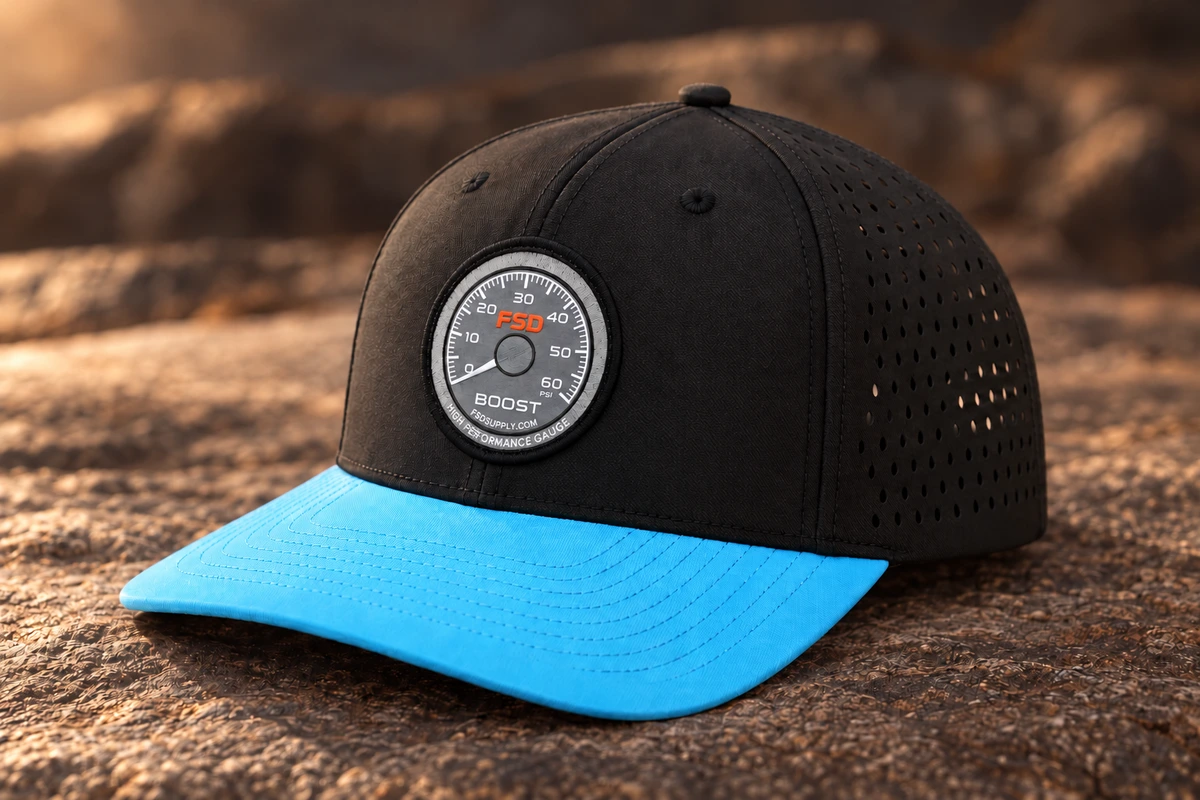 Patch Headwear custom headwear sample, front three-quarter view