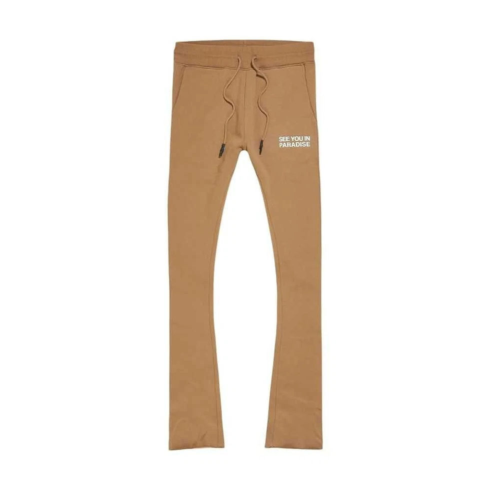 縮圖：See You In Paradise French Terry Stacked Pants ( Mocha Wash)