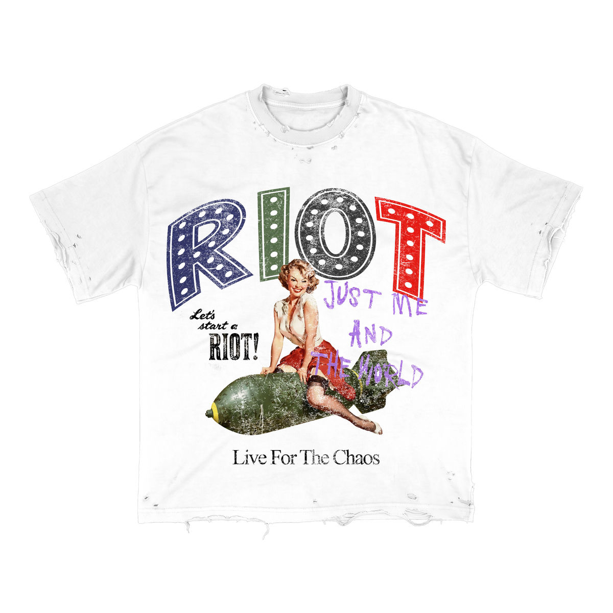 Riot White Tee