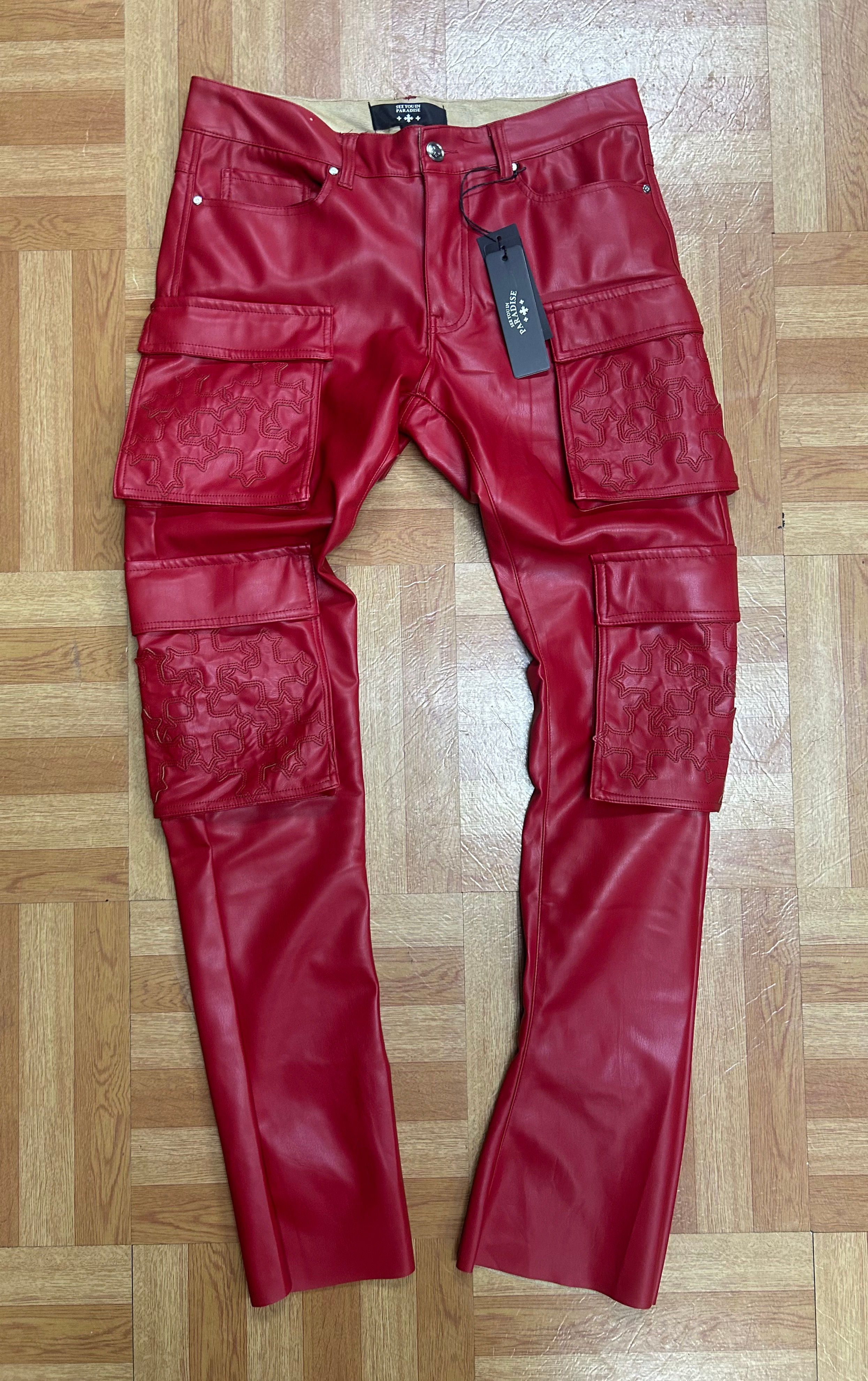 SYIP Cargo Stacked Pants Red