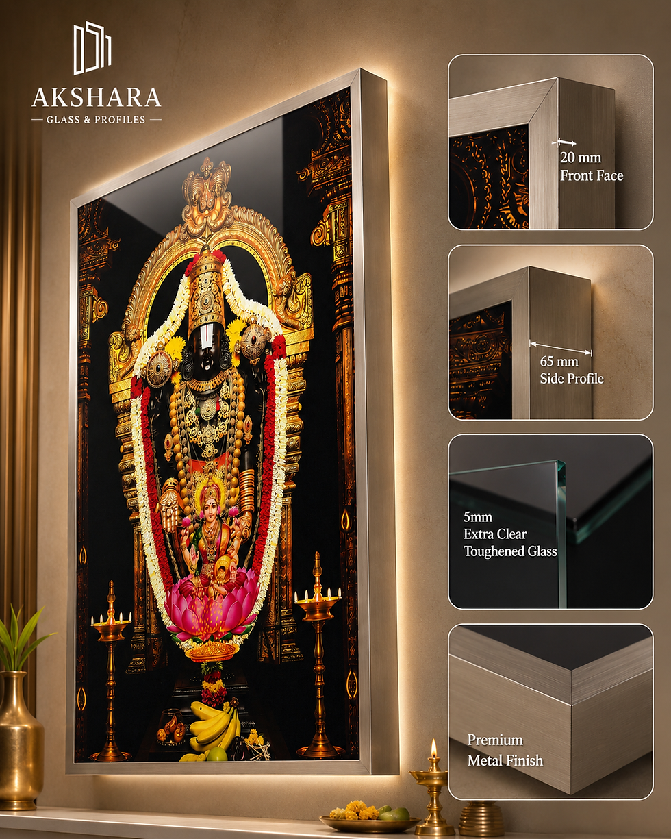 Thumbnail: Sri Venkateswara Swamy With Laxmi Devi LED Digital Glass Frame