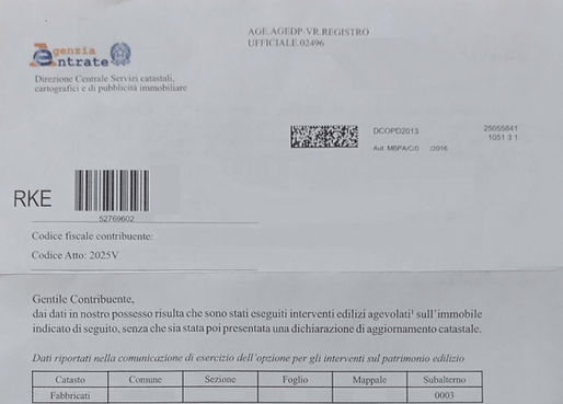 Superbonus e mancato aggiornamento della rendita catastale: arrivate le prime lettere dell'Agenzia delle Entrate ai contribuenti inadempienti