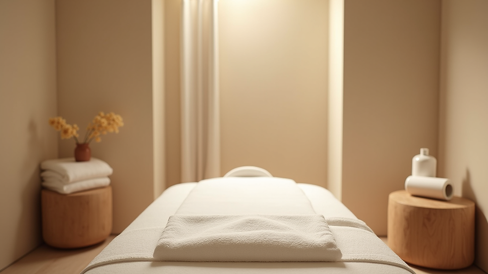 Close-up view of a serene spa room designed for lymphatic drainage therapy