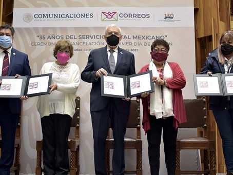 TITULAR DE SCT CANCELA ESTAMPILLA CONMEMORATIVA“35 AÑOS DE PRIMEROS MOMENTOS, 35 AÑOS DEL SERVICIO