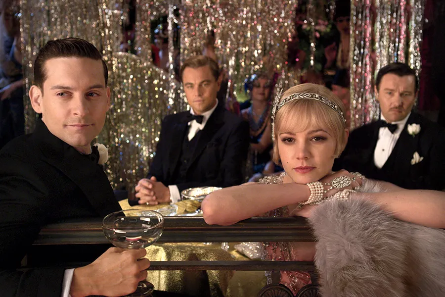 Leonardo DiCaprio, Tobey Maguire, Joel Edgerton and Carey Mulligan in The Great Gatsby