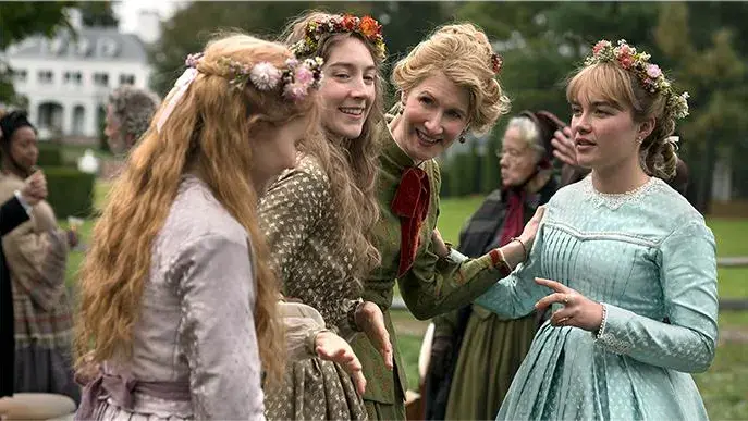 Florence Pough, Laura Dern, Saoirse Ronan and Eliza Scanlen in Little Women