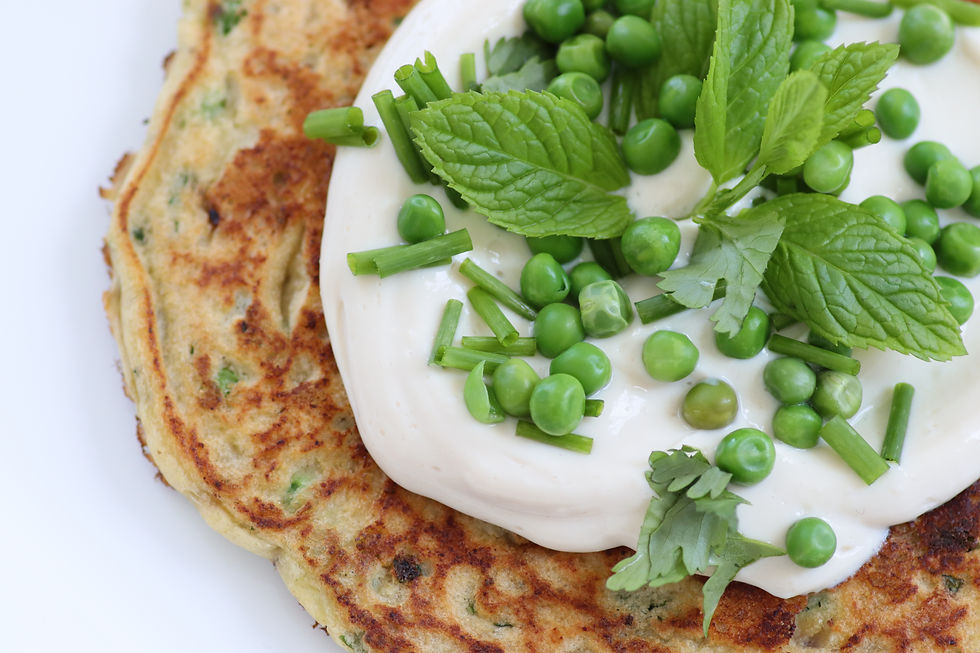 פנקייק מלוח טבעוני. דל בפחמימות, עשיר בחלבון מהצומח. ללא גלוטן