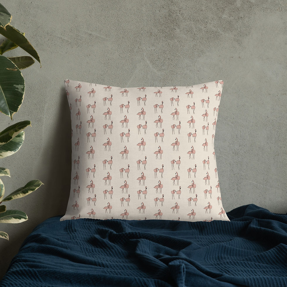 Thumbnail: Blushing Flamingos Premium Pillow | Summer Vibes Collection