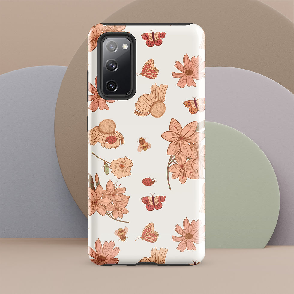 Thumbnail: Flowers LadyBugs Samsung Phone Case Pastel