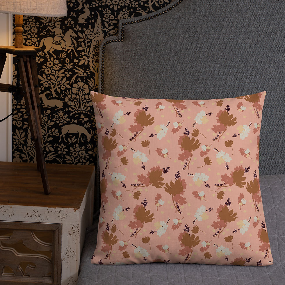 Thumbnail: Flowers Pillow Pastel Pink