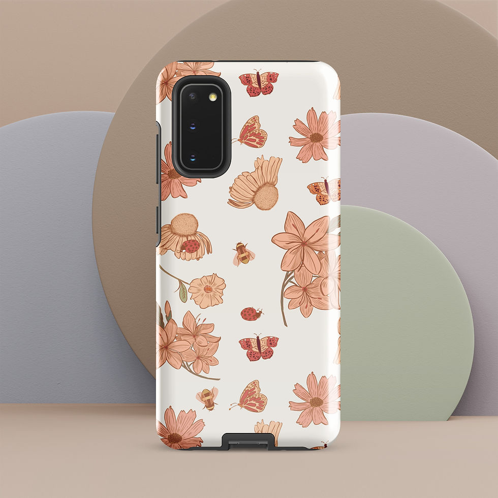Thumbnail: Flowers LadyBugs Samsung Phone Case Pastel