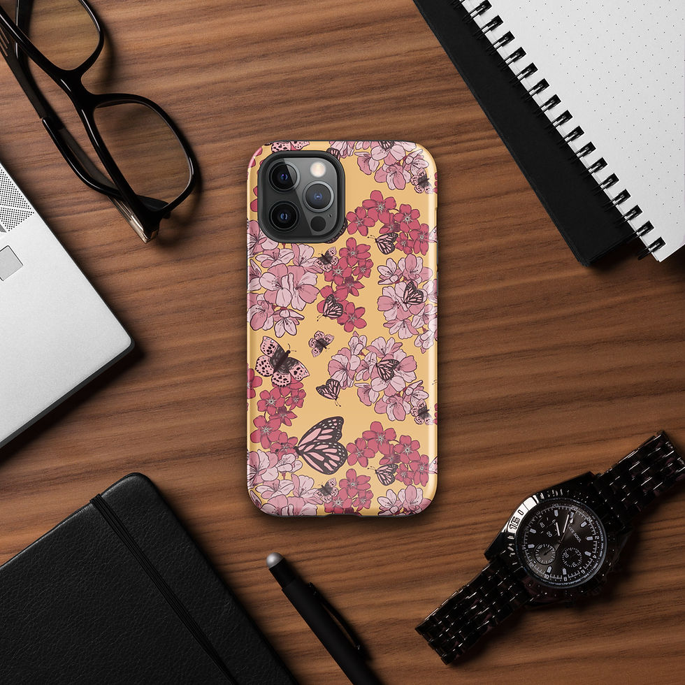 Thumbnail: Butterfly Blossom IPhone Case Pink Yellow