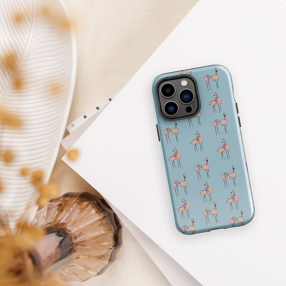 Thumbnail: Blushing Flamingos Tough Case for iPhone® | Summer Vibes Collection 