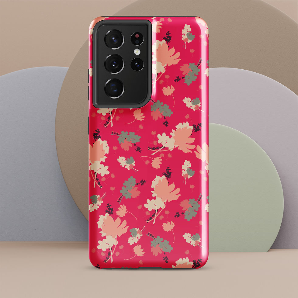 Thumbnail: Pastel Flowers Samsung Phone Case Pink