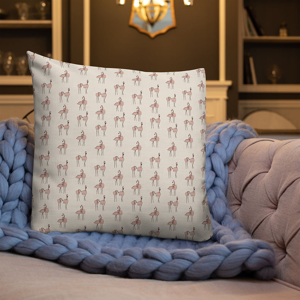 Thumbnail: Blushing Flamingos Premium Pillow | Summer Vibes Collection